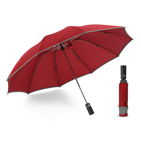 Inverted Umbrella Travel Portable Windproof Folding Umbrella,10Ribs Auto  Close Umbrella,Reflective Stripes For Night Safety - ROUTINE FASHION
